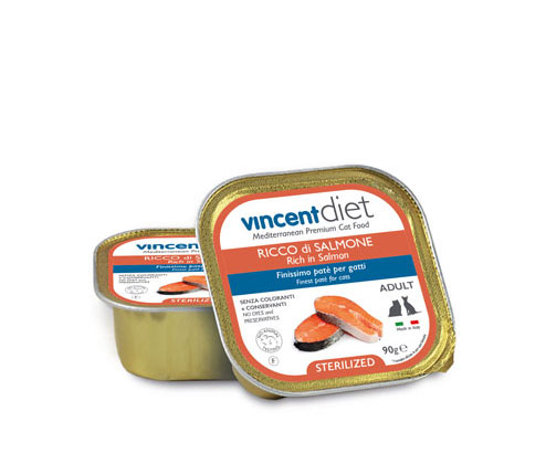 Sterilized Cat Pate Rich in Salmon Vincent Diet