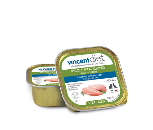 Patè di tacchino per gatti sterilizzati Vincent Diet